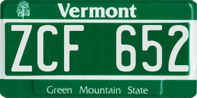 VT license plate ZCF652