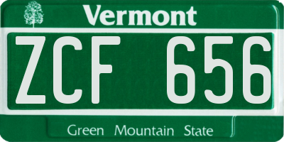 VT license plate ZCF656
