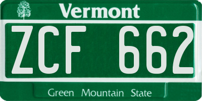 VT license plate ZCF662