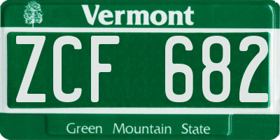 VT license plate ZCF682