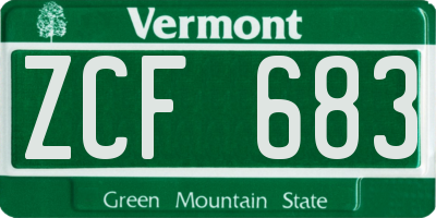 VT license plate ZCF683