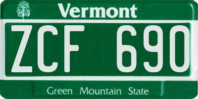 VT license plate ZCF690