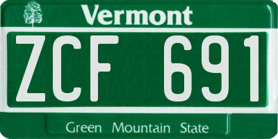 VT license plate ZCF691