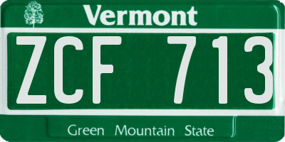 VT license plate ZCF713