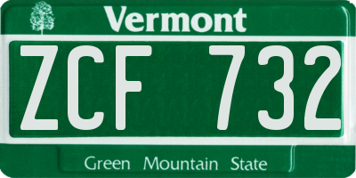 VT license plate ZCF732