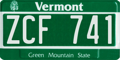 VT license plate ZCF741