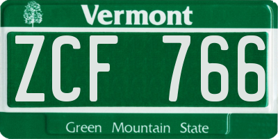 VT license plate ZCF766