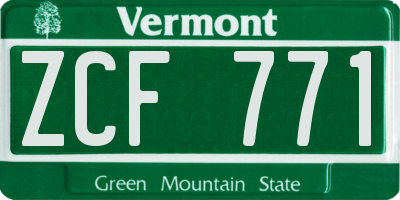 VT license plate ZCF771