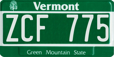 VT license plate ZCF775