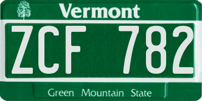 VT license plate ZCF782