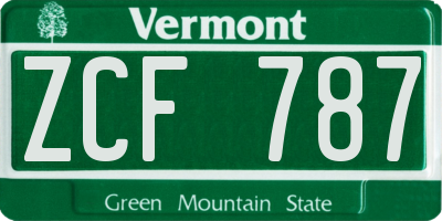VT license plate ZCF787