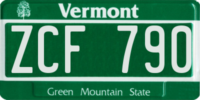 VT license plate ZCF790