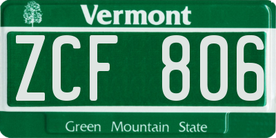 VT license plate ZCF806