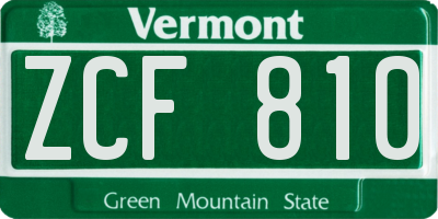VT license plate ZCF810