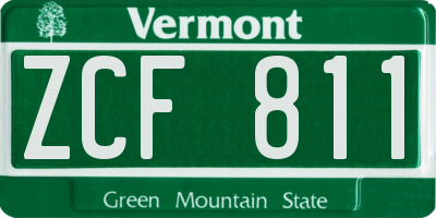 VT license plate ZCF811