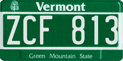 VT license plate ZCF813