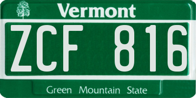 VT license plate ZCF816