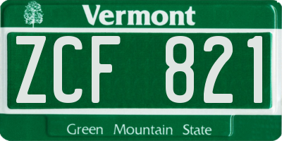 VT license plate ZCF821