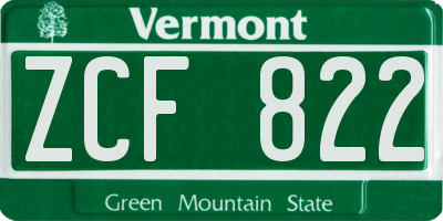 VT license plate ZCF822