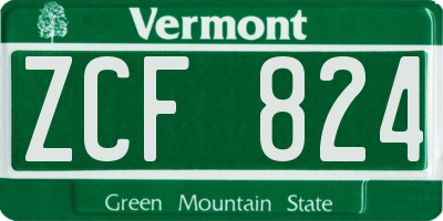 VT license plate ZCF824