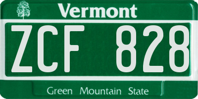 VT license plate ZCF828