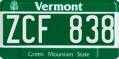 VT license plate ZCF838