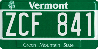 VT license plate ZCF841