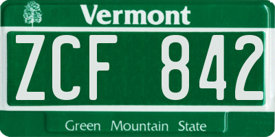 VT license plate ZCF842