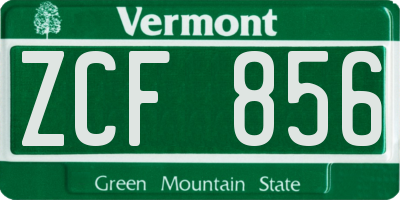 VT license plate ZCF856