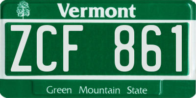 VT license plate ZCF861