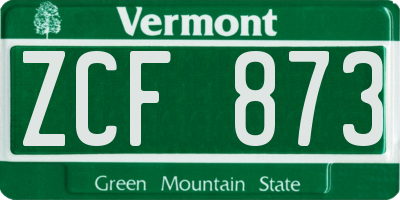VT license plate ZCF873