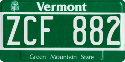 VT license plate ZCF882
