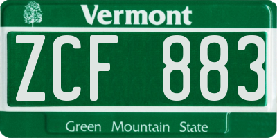 VT license plate ZCF883