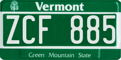 VT license plate ZCF885