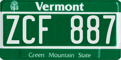 VT license plate ZCF887