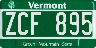 VT license plate ZCF895
