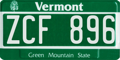 VT license plate ZCF896
