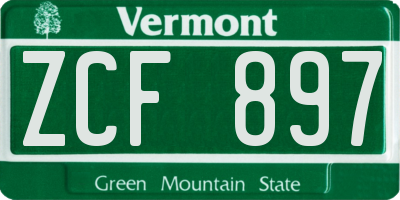 VT license plate ZCF897