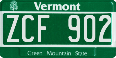VT license plate ZCF902