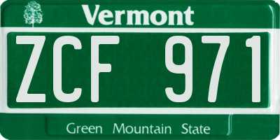 VT license plate ZCF971