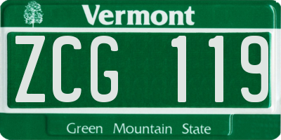 VT license plate ZCG119
