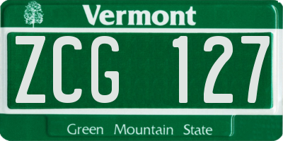 VT license plate ZCG127