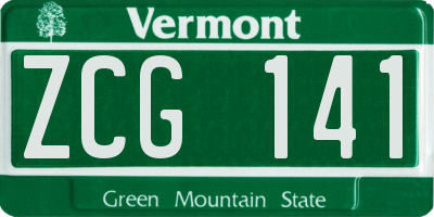 VT license plate ZCG141