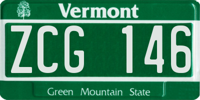 VT license plate ZCG146