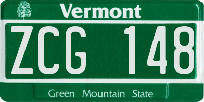 VT license plate ZCG148
