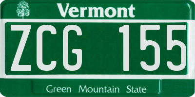 VT license plate ZCG155