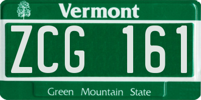 VT license plate ZCG161