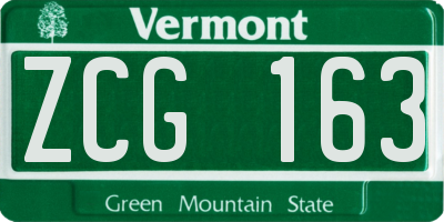 VT license plate ZCG163