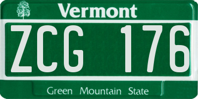 VT license plate ZCG176