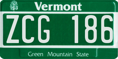VT license plate ZCG186